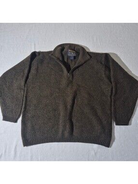 Woolrich Green Distressed Med/Large Wool pullover sweater outdoor